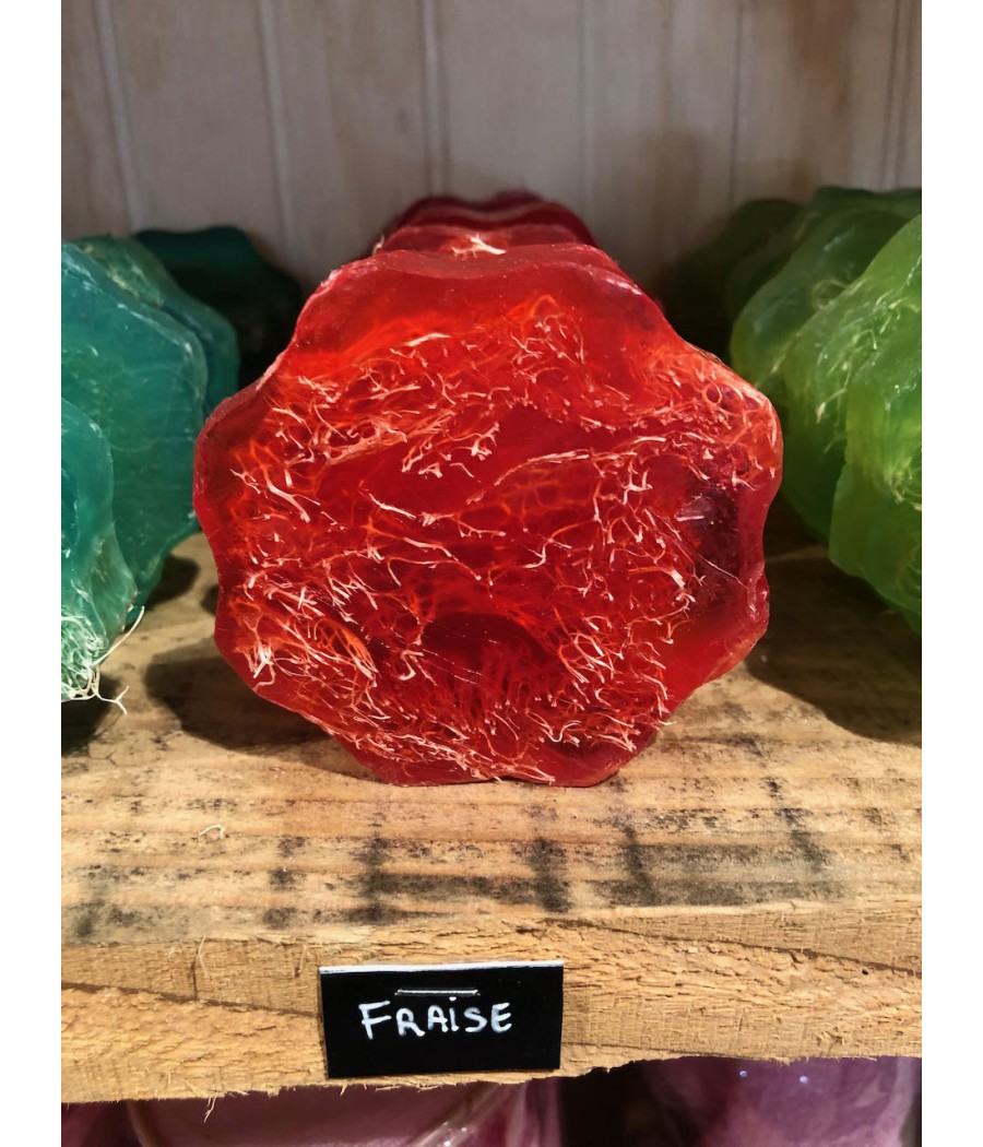 Savon tranche Luffa Fraise - 100g