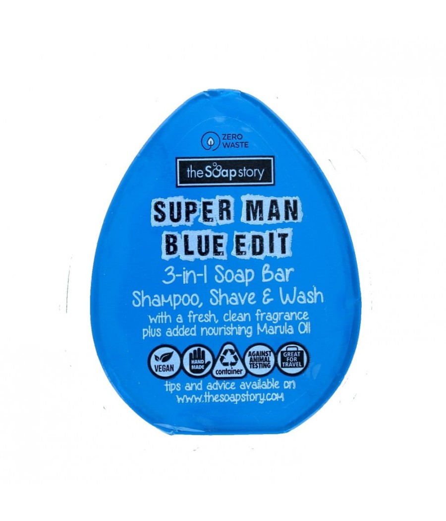 Savon Super Man Blue Edit - 3 en 1 shampooing, rasage & savon - 100g